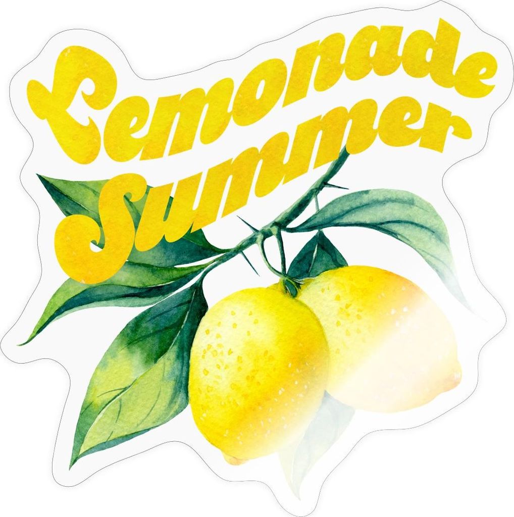 Spreadshirt Lemonade Summer Zitronen Sommer Design Sticker Aufkleber, 10 x 10 cm, Transparent glänzend