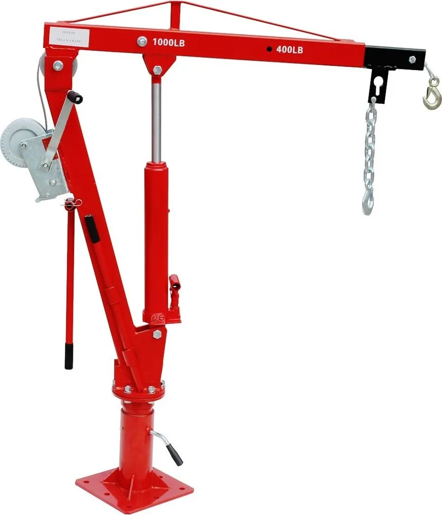 Aide au levage 450kg pour remorque et pick-up : grue avec treuil manuel