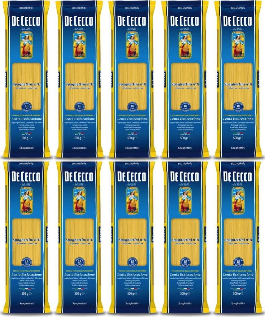 10x Pasta De Cecco 100% Italienisch Spaghettini n. 11 Produktbild 