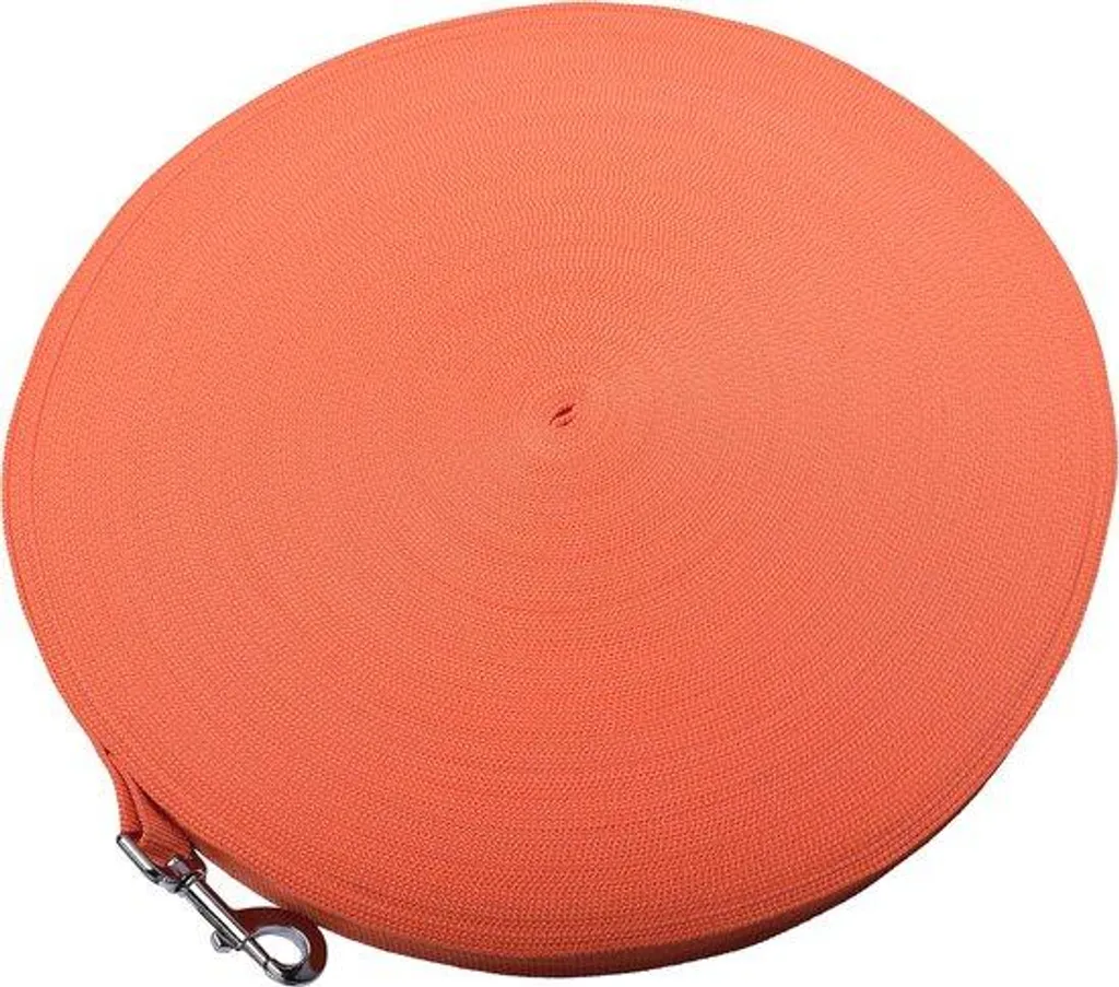 Longe de dressage pour chien 60 mètres orange en nylon robuste et durable
