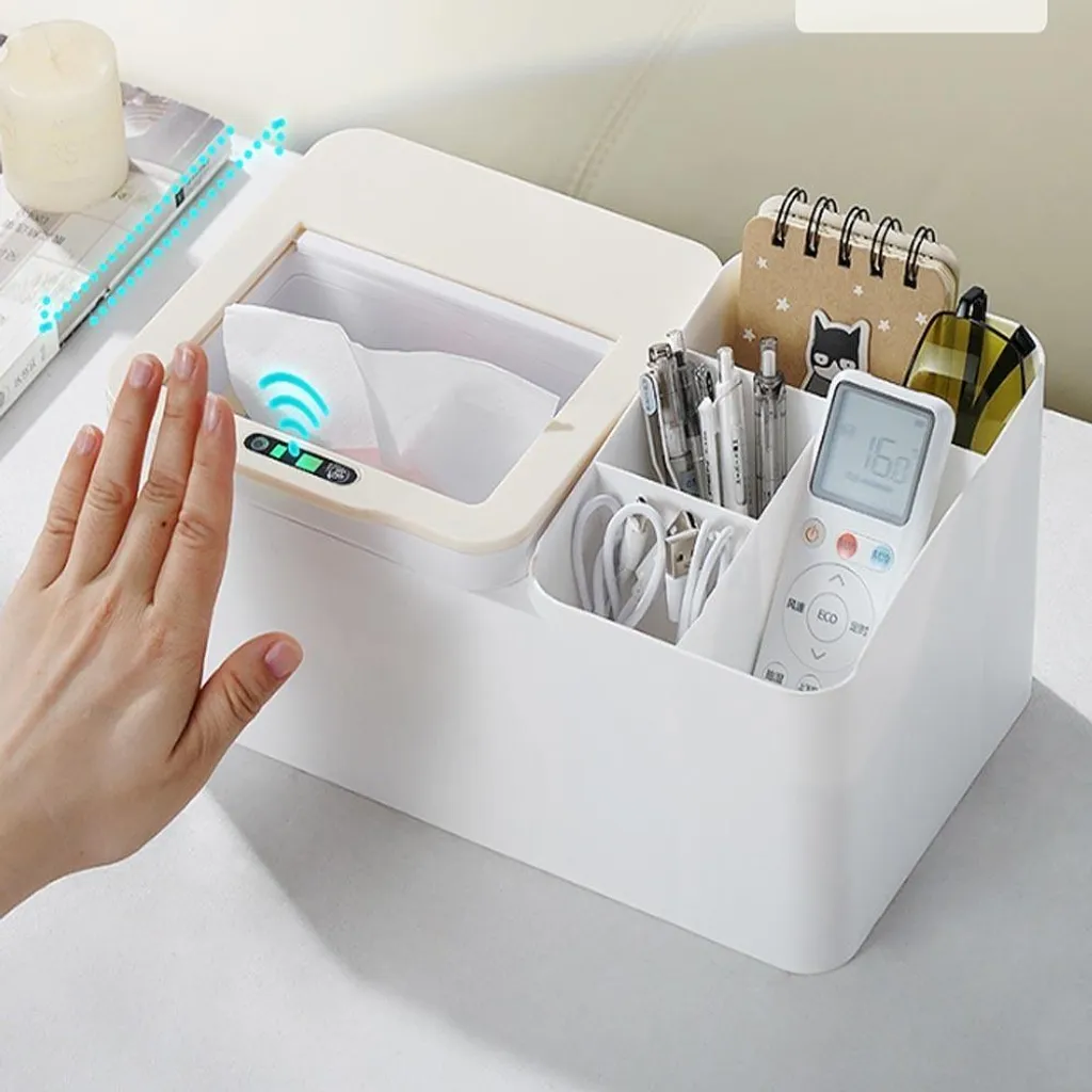INF Desk Storage Box - Boîte de Rangement Bureau Électrique Beige