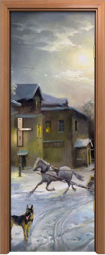 Türposter 70x200 cm Türaufkleber Türtapete Türfolie Klebefolie Stadt bei Nacht Ländliche Landschaft