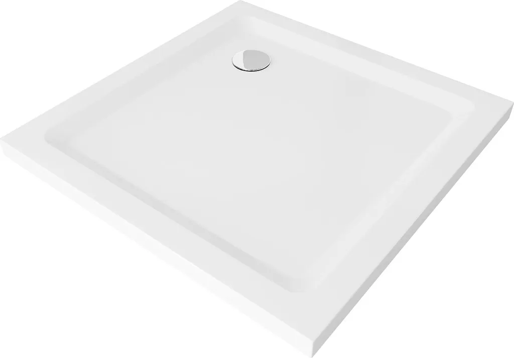 Mexen Flat piatto doccia quadrato slim 70 x 70 cm, bianco, sifone cromato - 40107070