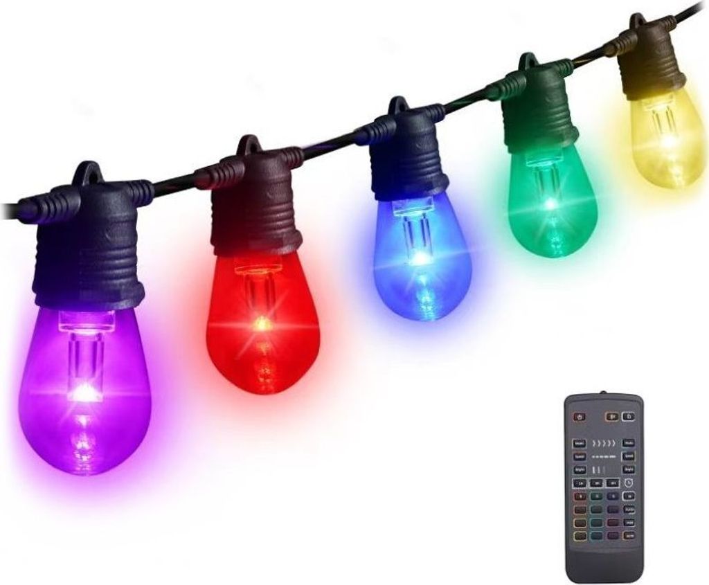 IMMAX NEIN GRÜNDLICH SCHLAU draussen dekorativ Kette Girlande 15W, W-lan, RGB+CCT, IP65, TUJA,...