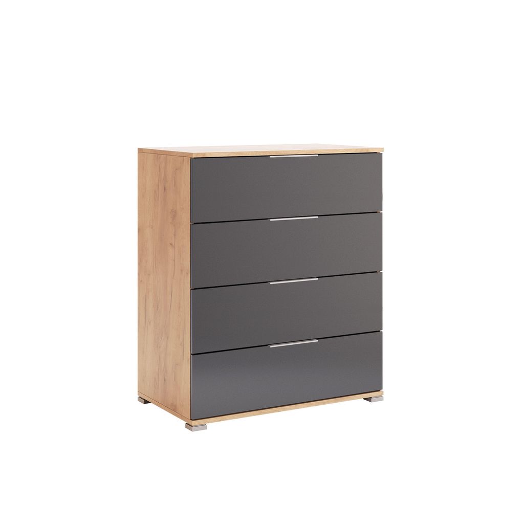 Kommode Luna – 4 Schubladen – Lava – Modern – 95×80×46 cm – Stauraum für Schlafzimmer Wohnzimmer