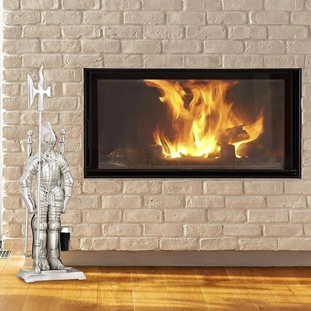 Ensemble de cheminée moderne en acier inoxydable avec support design