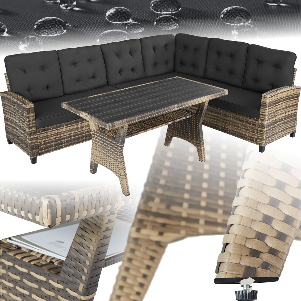 tectake® Rattan Lounge Catania für 6 Personen Produktbild 