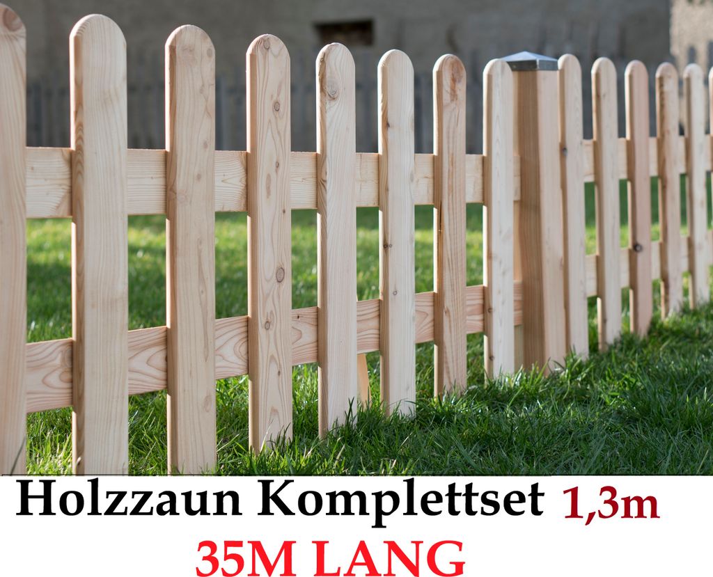 Gartenzaun 130cm x 35m Sibirische Lärche Muster Zaun-Set
