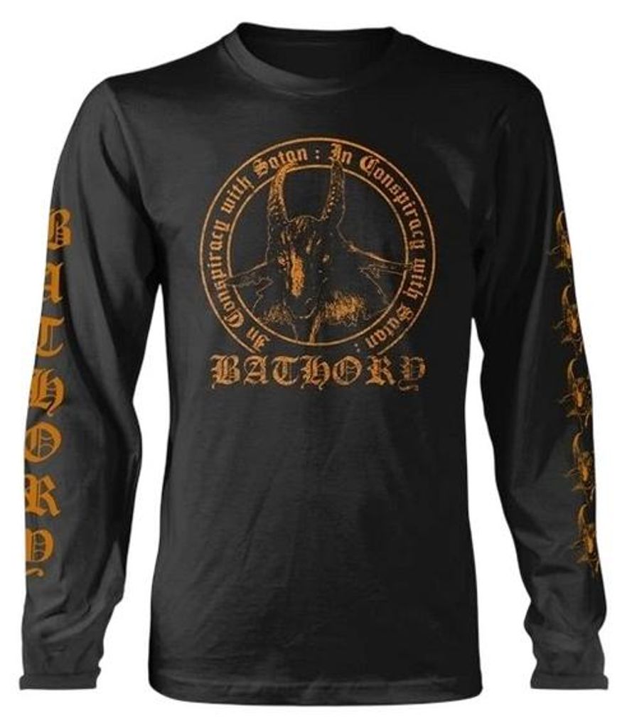 Bathory - "In Conspiracy With Satan" T-Shirt für Herren, Langärmlig PH4941 (XXL) (Schwarz)