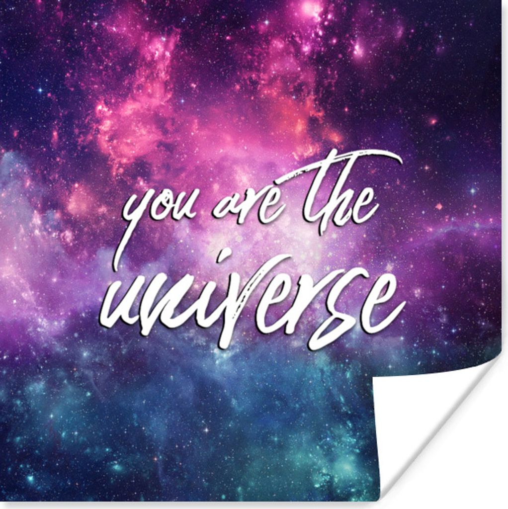 MuchoWow Poster Sprichwörter - 'Du bist das Universum' - Zitate - Raum - Jungen - Mädchen - Kinder 100x100 cm - Babyzimmer