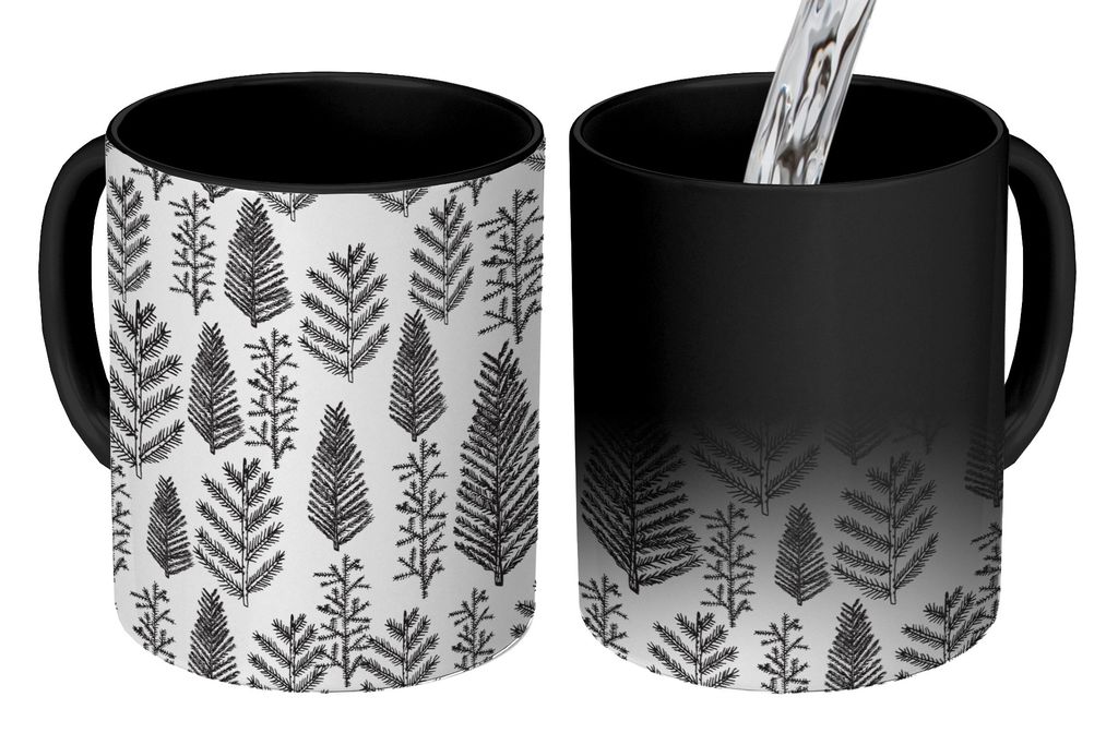 KitchenYeah Zauber Tasse Zaubertasse Magic Weihnachtsbaum - Vintage - Weihnachten - Design 350 ml Farbwechsel Becher Geschenk Geschenkidee - Magi...