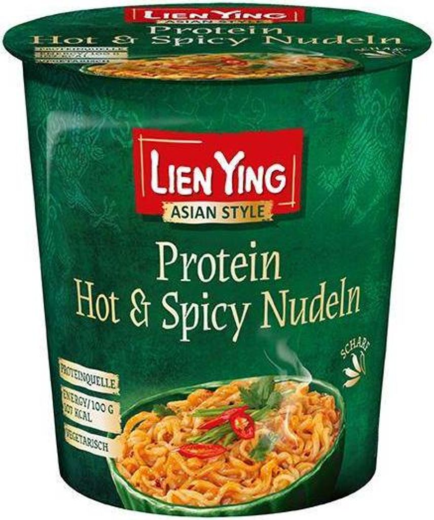Lien Ying Protein Hot & Spicy Nudeln 70 g Becher scharf würzig