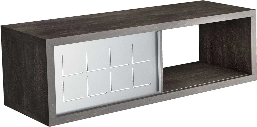 Mensola rettangolare 60x20 cm ardesia con anta in ferro