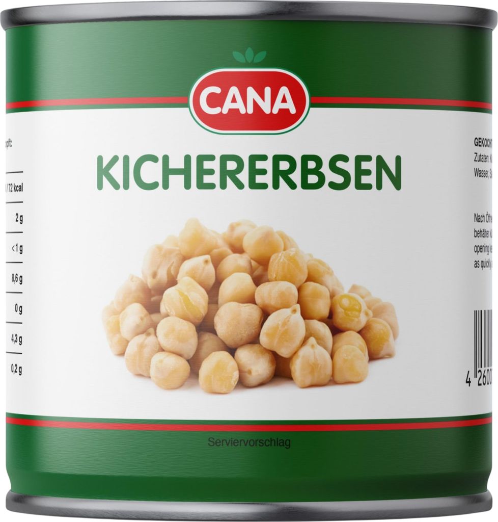 CANA Kichererbsen, 425ml, keine Zusätze, glutenfrei und laktosefrei