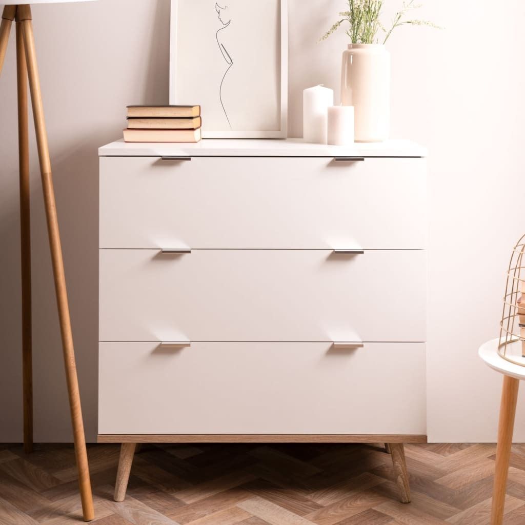 Finori Kommode Göteborg 1 Weiß und Sonoma-Eiche Produktbild 