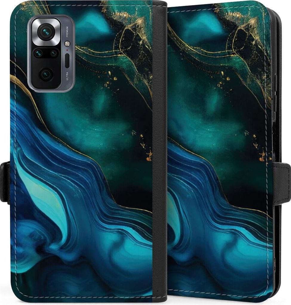 DeinDesign Klapphülle für Xiaomi Redmi Note 10 Pro Handytasche Lederhülle Tasche Art Farbverlauf Marmor