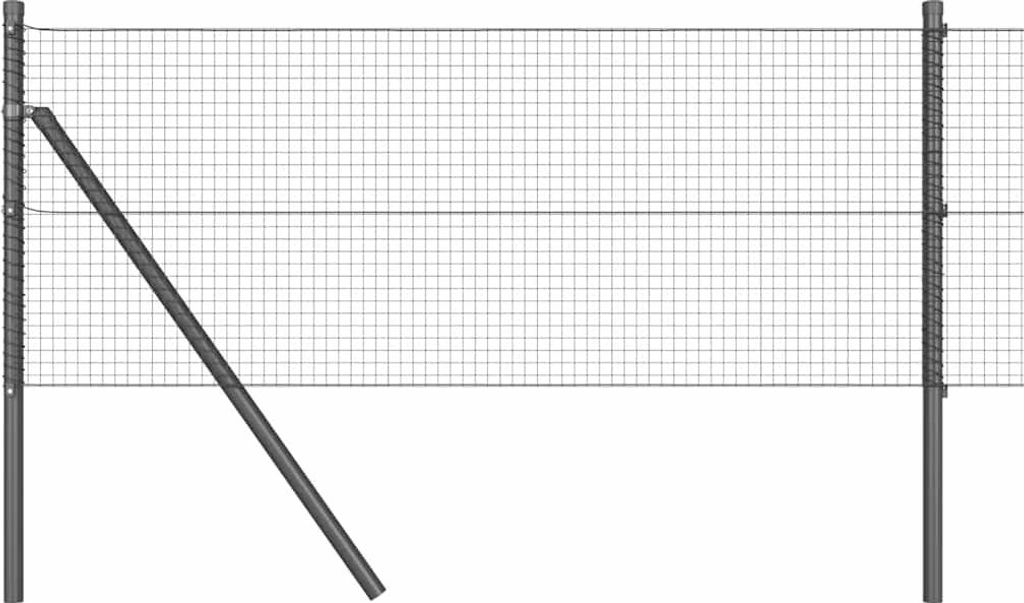 vidaXL Zaunpfosten Grau 10 x 0,6 m (19 x 19 mm Netz) Stahl und PVC