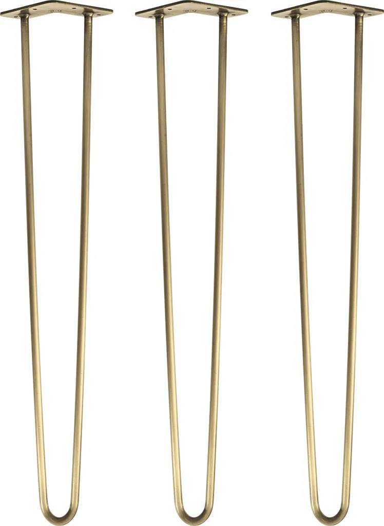 Gambe Tavolo Hairpin Oro Antico 71cm | Natural Goods Berlin Set 3