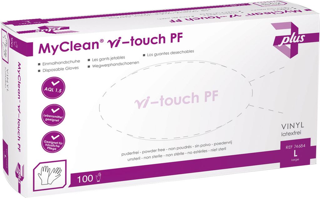 MaiMed vi-touch Gr. L Einmal-Vinylhandschuhe,puderfrei,100 St./Box | Box (100 Stück)