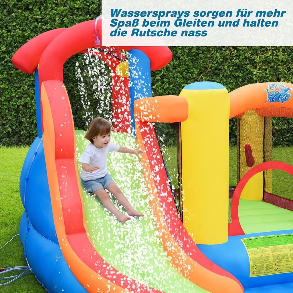 COSTWAY Aufblasbare Hüpfburg mit 500W Gebläse Springburg Produktbild 4