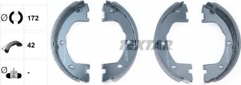 TEXTAR 91081400 Bremsbackensatz, Feststellbremse OE 1906403 kompatibel mit NT400, Cabstar, Daily