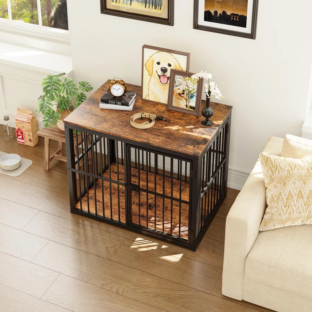 Meuble Cage Chien pour Salon - Solution de Couchage Décorative 84cm - 7