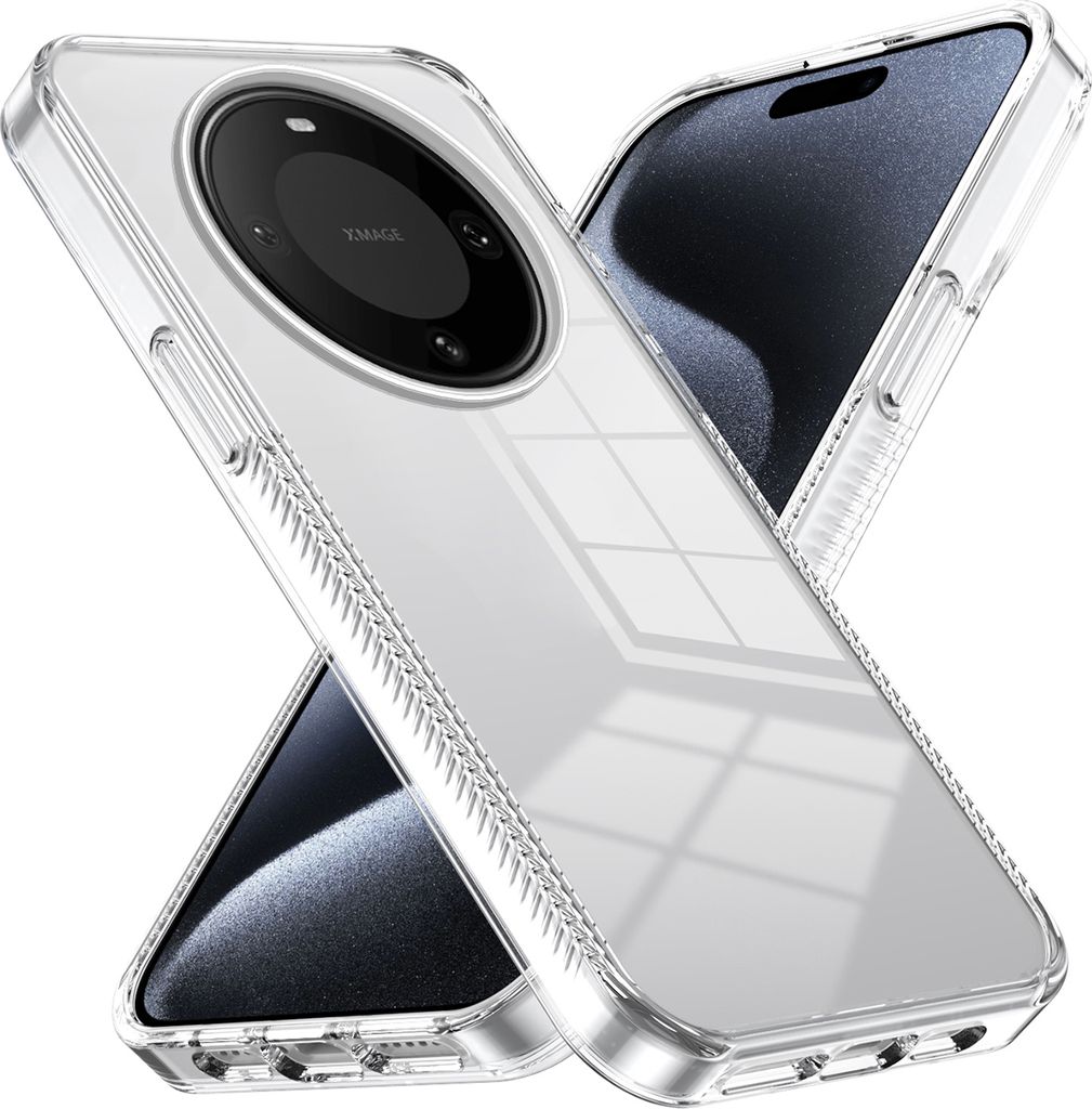 Hülle für Huawei Mate 60 Pro/Mate 60 Pro+ Rutschfest Kristallklare Stoßfeste TPU Bumper Handyhülle Transparent
