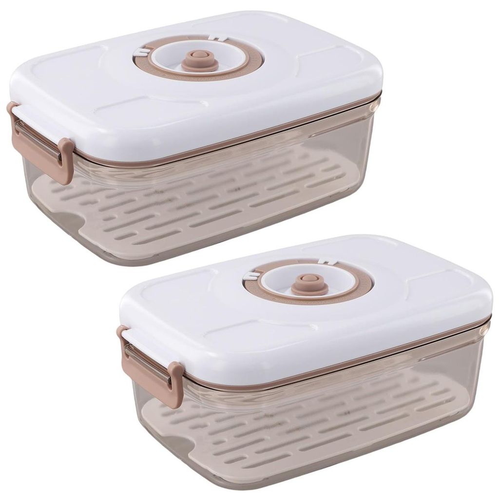 2er-Set Vakuum-Lebensmittelbehälter, luftdichte Lunchboxen, hitzebeständig, ideal zum Kochen, für Küche, Kühlschrank und Meal-Prep