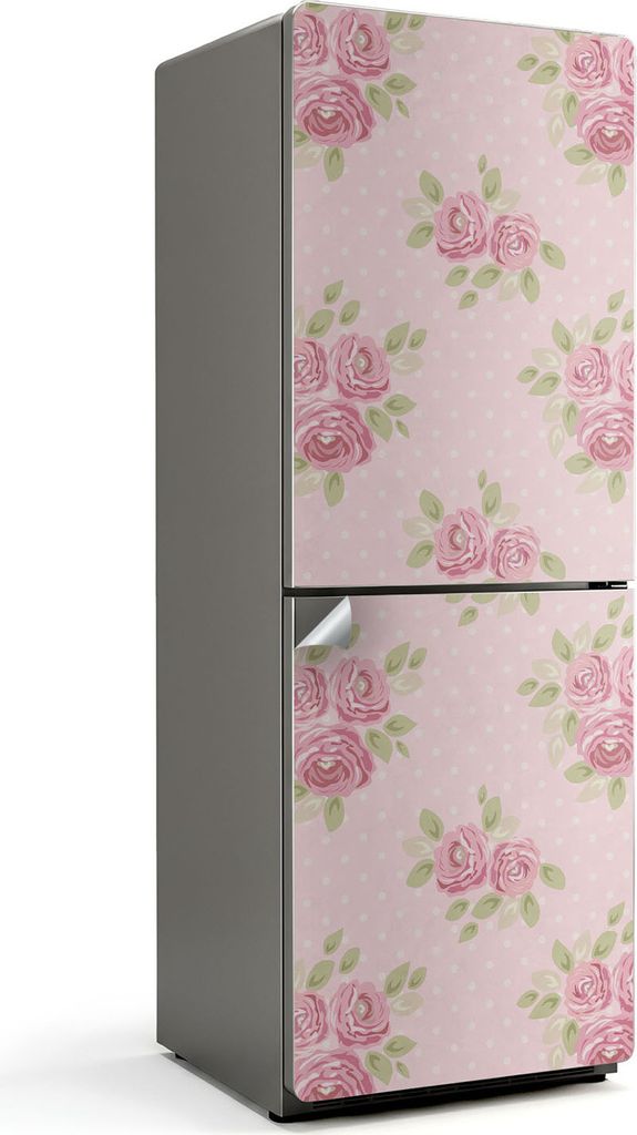 Kleines Blumenmuster – Kühlschrank Aufkleber – Klebefolie Kühlschrank – Kühlschrank Nachbildung – Kühlschrankfolie selbstklebend – K...