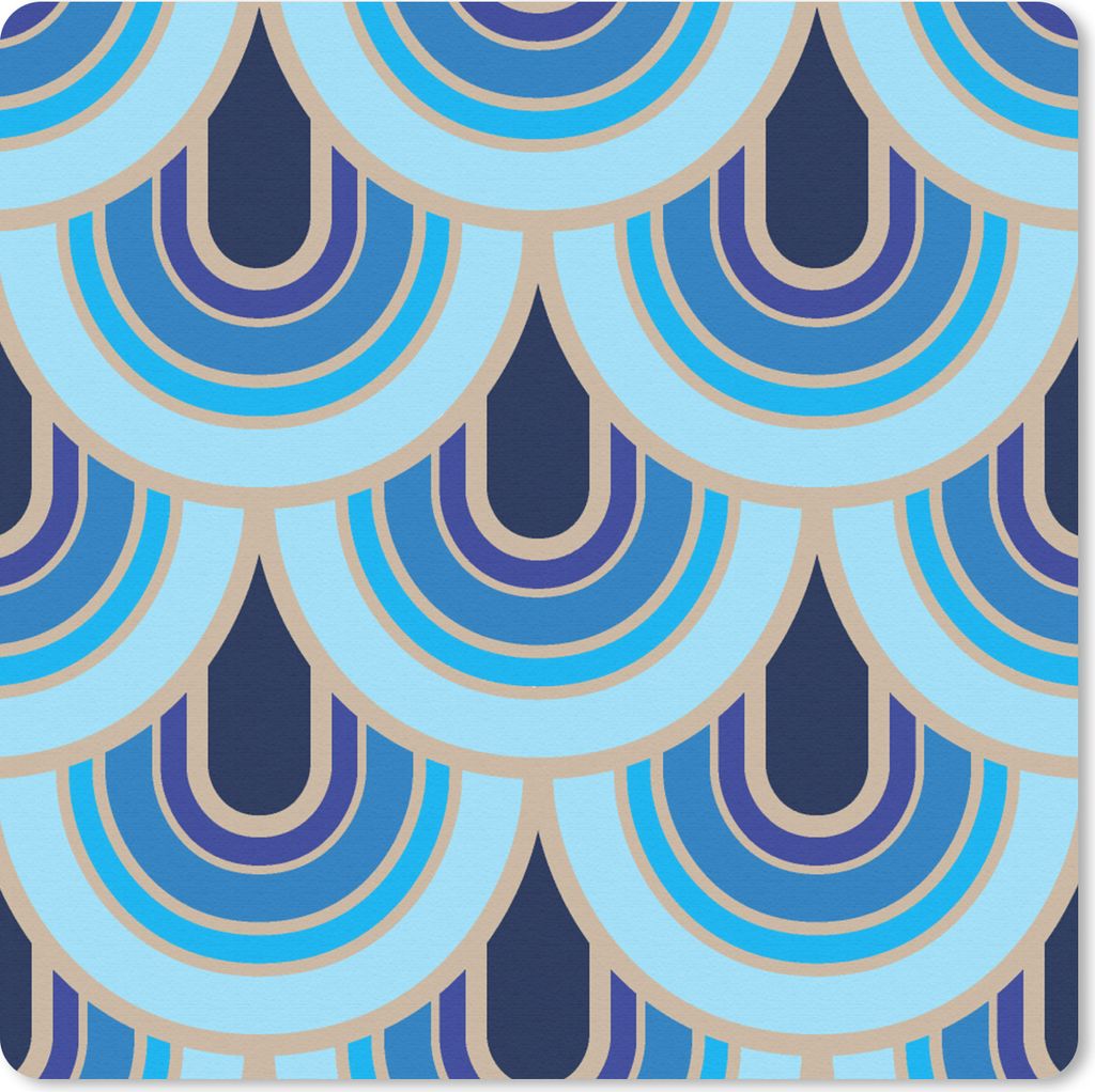 MuchoWow Mauspad Mousepad Retro - Muster - Jugendstil 20x20 cm - Mousepads - Maus Mat - Pad - Mausunterlage - Desk Mat - Bureauartikeln