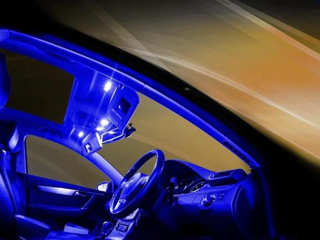 Kit LED intérieur bleu voiture 9 ampoules pour remplacer l'halogène