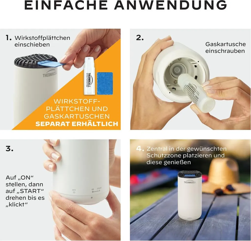 Stop aux moustiques : Thermacell Protect diffuseur sur pied crème 20m² - 11