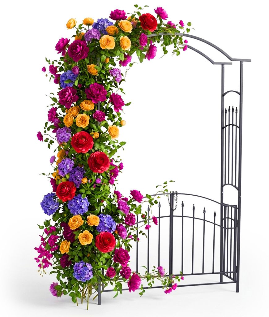 Relaxdays Arco per rose in metallo, arco a tutto sesto con Immagine del prodotto 