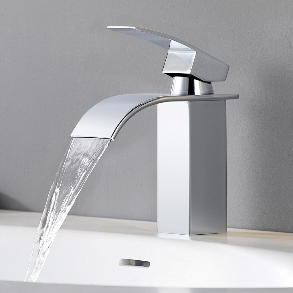 Cecipa Wasserfall Wasserhahn Bad Chrom Waschtischarmatur, Produktbild 