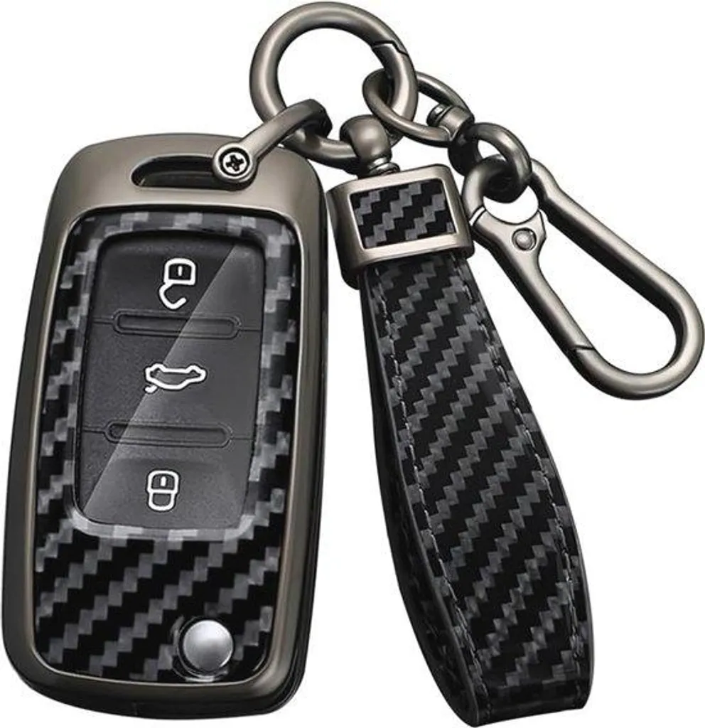 Porte-clés noir en carbone ultra léger - Design robuste anti-rayures 3K