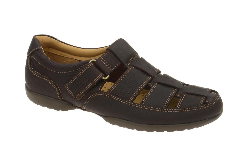 Clarks RECLINE OPEN Herrenschuhe - bequeme Slipper - Halbschuhe braun NEU