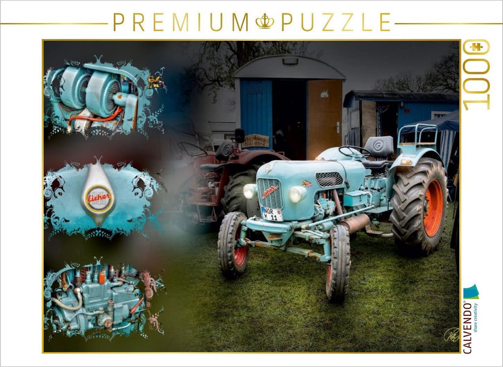 Calvendo Oldtimer Traktor Eicher 1000 Teile Puzzle quer Produktbild 