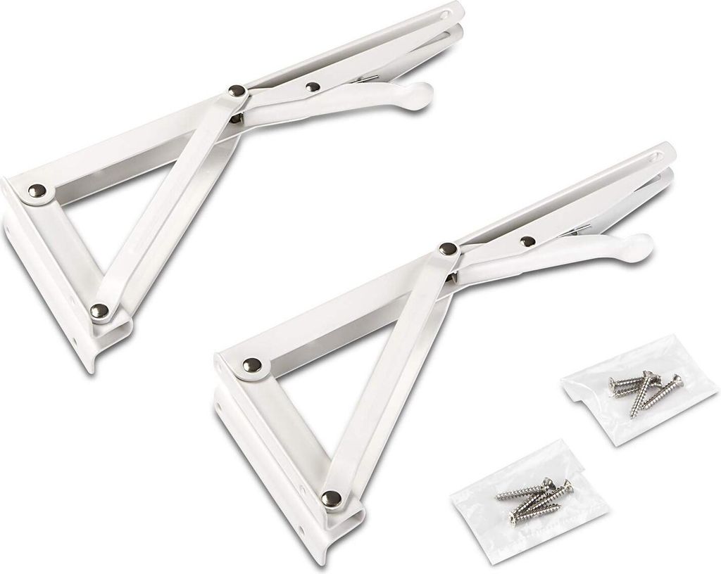 1 Paar Klappkonsole 269 x 16 x 113,5 mm Stahl weiß beschichtet Tragkraft 55 kg