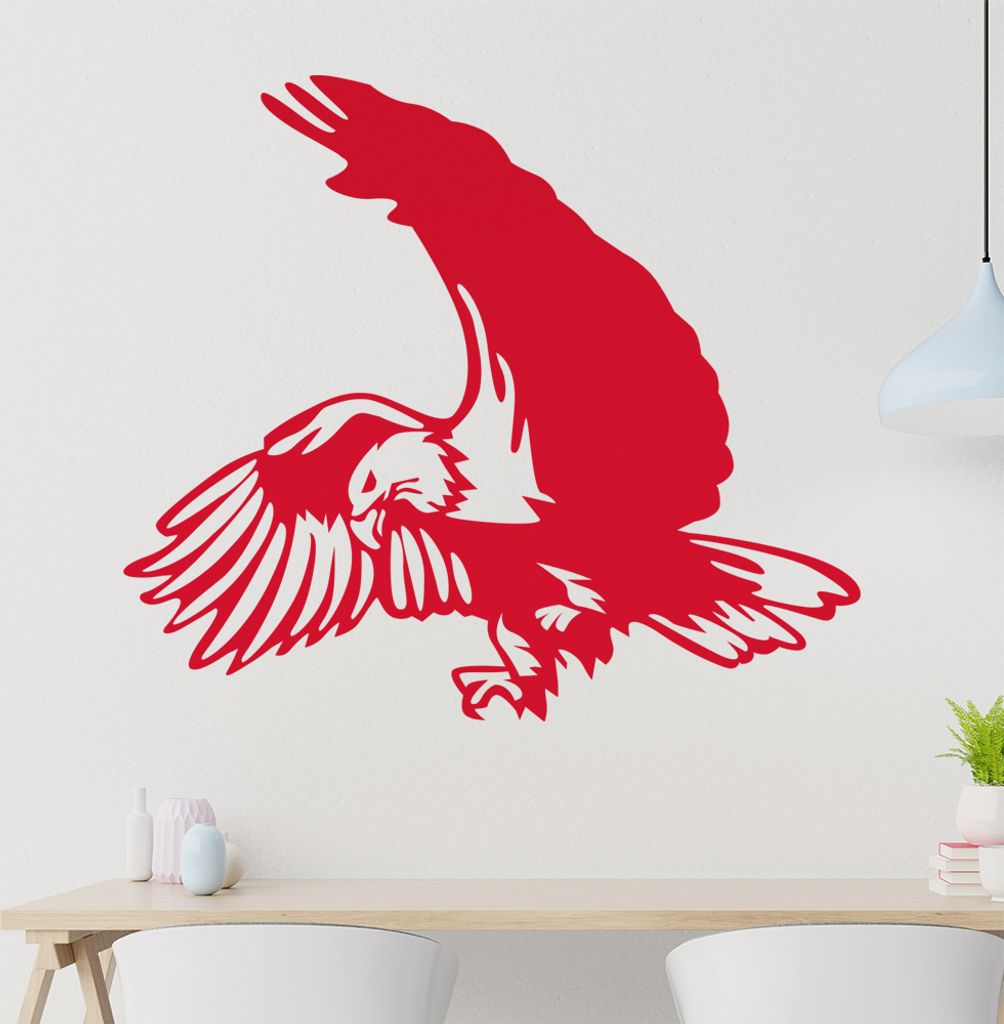 Adler Wandtattoo in 6 Größen - Wandaufkleber Wall Sticker - Dekoration, Küche, Wohnzimmer, Schlafzimmer, Badezimmer