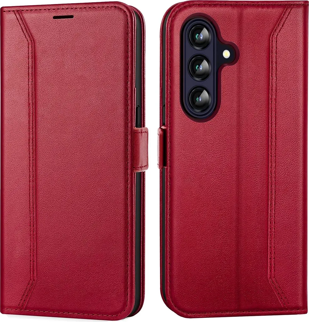 Custodia per cellulare per Samsung Galaxy A26 5G cover flip case pieghevole custodia protettiva, rosso