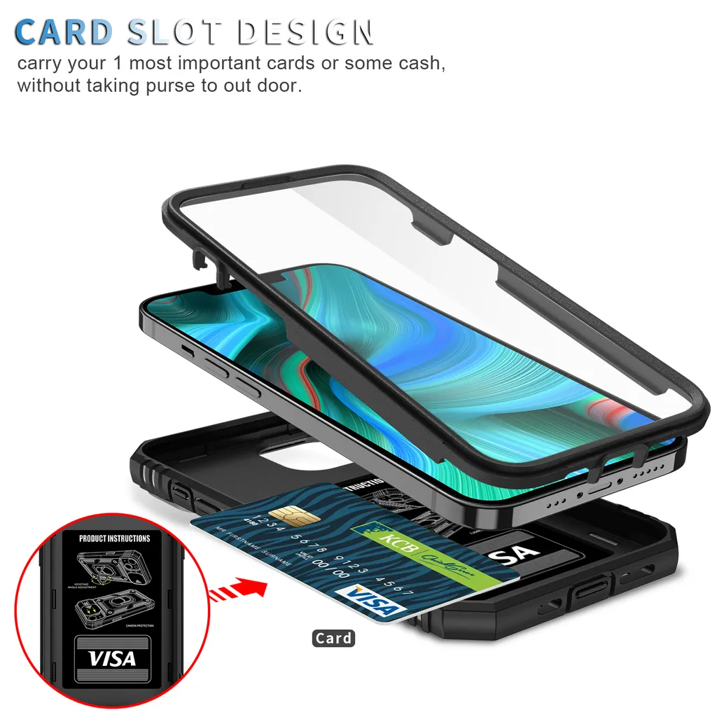 Custodia iPhone 13 Pro Max Antiurto: Protezione Integrale e Porta Carte - 4
