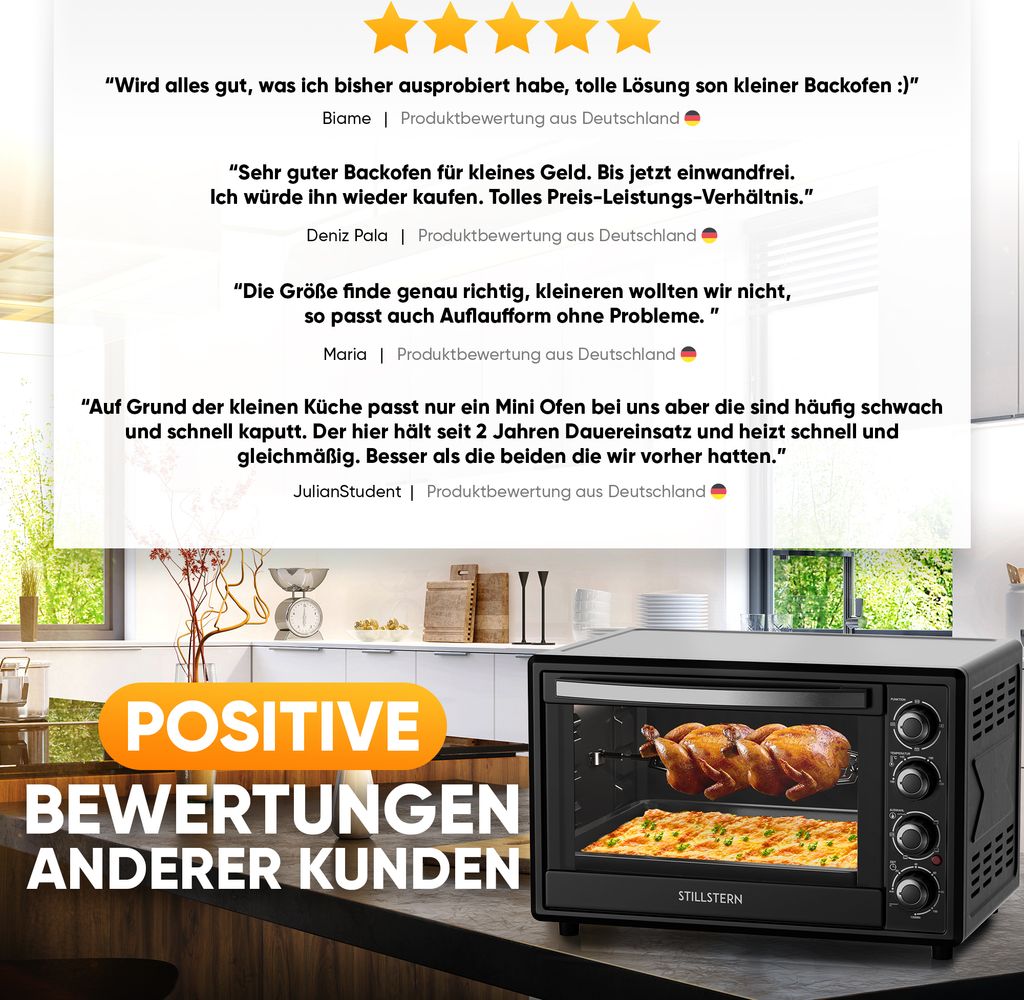 Stillstern Minibackofen mit Umluft (45L) NEU: CYCLONE PRO+ Produktbild 2