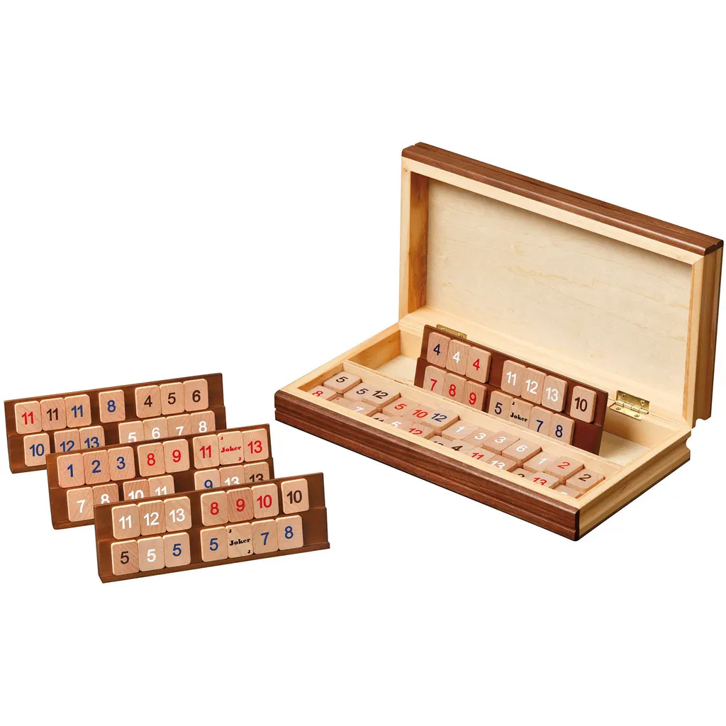 Jeu de Rummy en bois avec coffret de transport Philos - Format 29,5x15,5cm