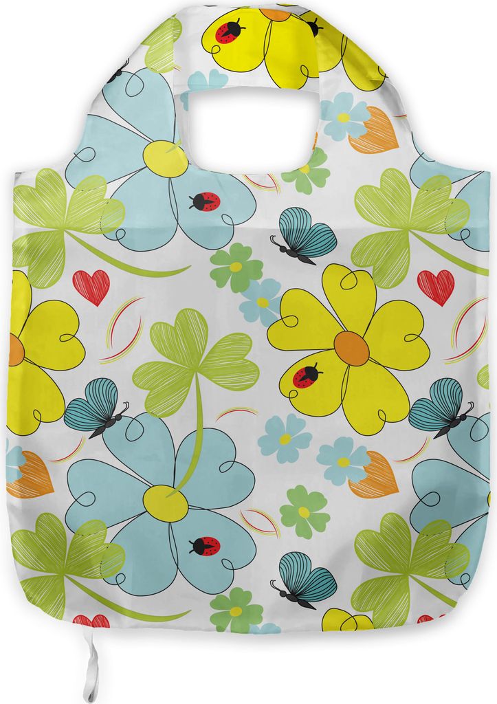 ABAKUHAUS Gelb und Blau Tragetasche aus Stoff, Daisy Shamrock, Praktische Altagsmode Einkaufstaschen, Mehrfarbig