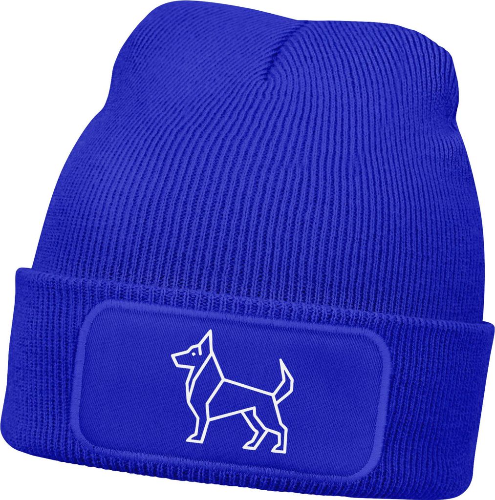 Herren Beanie Wintermütze Schäferhund Polygon Design Aufdruck lustig Geschenk Hundebesitzer Hundeliebhaber Mütze Männerr Moonworks
