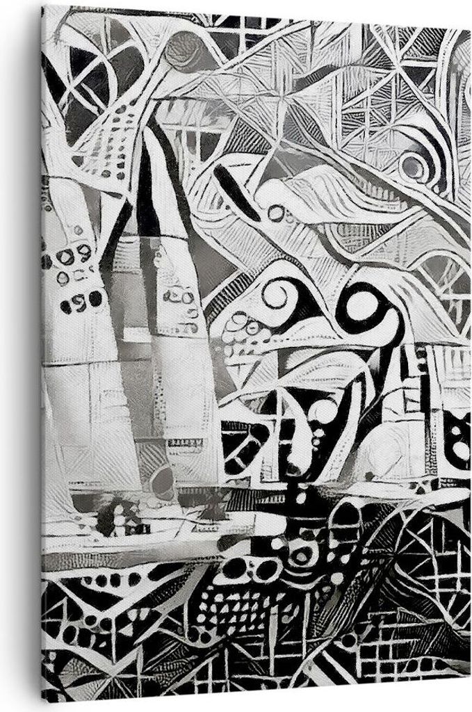 Bild auf Leinwand - Leinwandbild - Einteilig - Abstraktion modern - 70x100cm - Wand Bild - Wanddeko - Wandbilder - Leinwanddruck - Wanddekoration -...