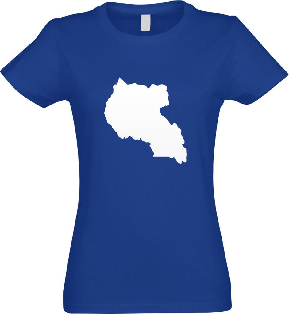 Kiwistar - T-Shirt tailliert - Damen - royal - Uganda Umriss Kontur - mit Motiv Bedruckt - Funshirt Design - Sport - Freizeit - Damen - S