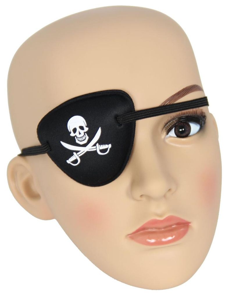 Piraten-Augenklappe mit Totenkopfmotiv Produktbild 