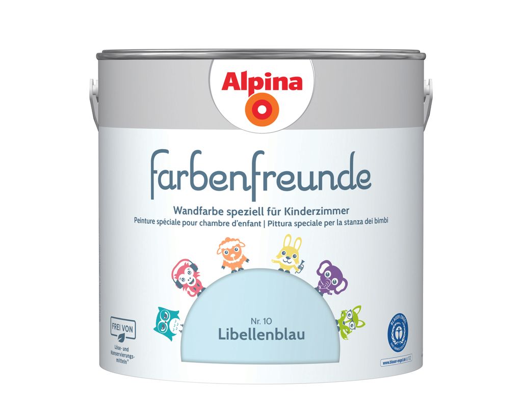 Alpina Farbenfreunde Wandfarbe Nr. 10 libellenblau 2,5 L Produktbild 