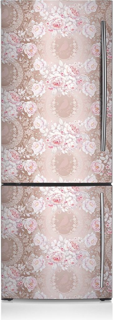 Kühlschrankmagne Kühlschrank Aufkleber Magnetfolie Dekoration 60x205 cm - Weiße Rosen
